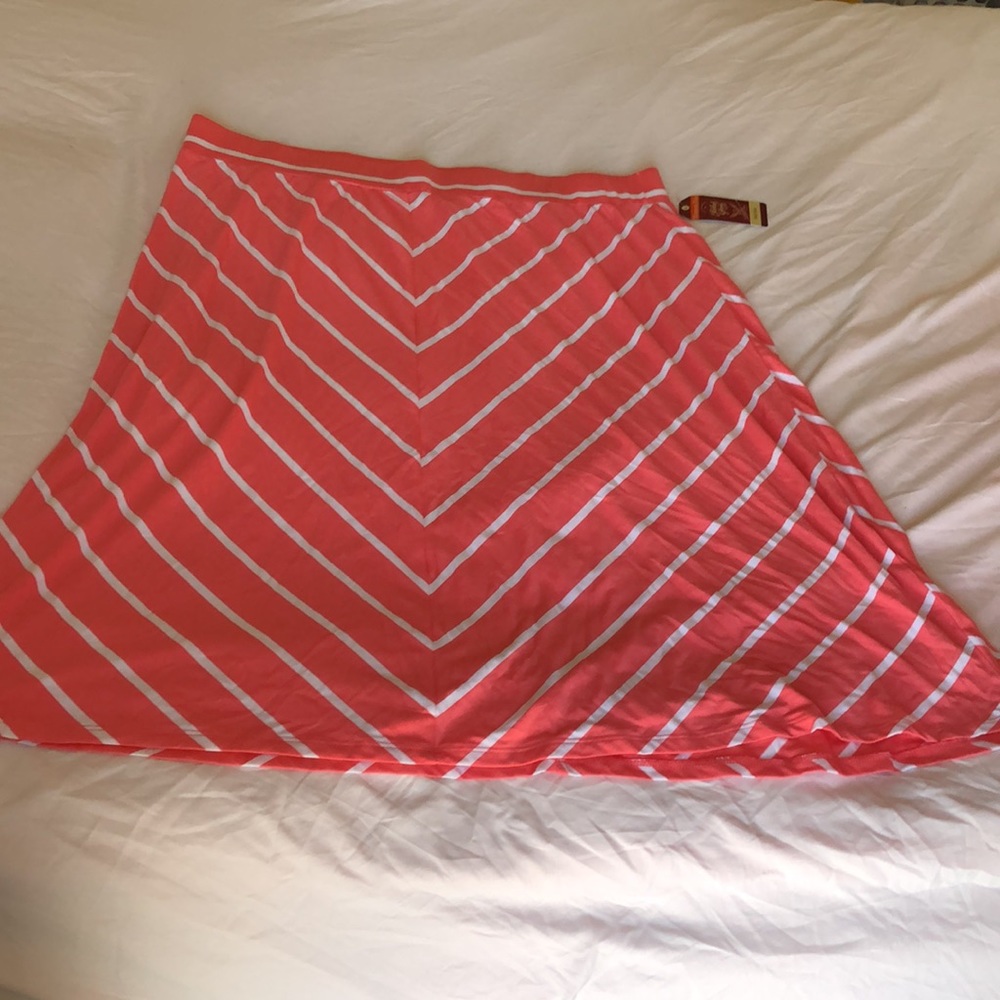 Faded Glory Pink and White Striped Skirt